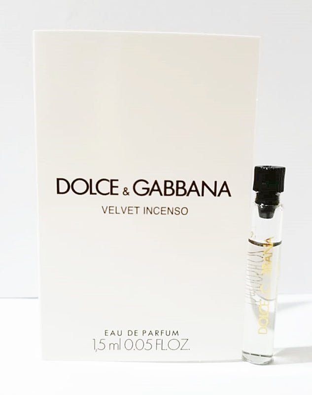 Dolce & Gabbana 天鹅绒 Incenso 1.5 毫升 0.05 液量瓶盎司Dolce & Gabbana 的 hivatalos 薄荷香水,Velvet Incenso 1.5 毫升 0.05 液量。盎司Dolce & Gabbana 官方香水,Velvet Incenso 1.5 毫升 0.05 液量盎司盎司 官方香水样品, Mostră oficială de parfum Velvet Incenso By Dolce & Gabbana 1.5ml 0.05 fl. Do