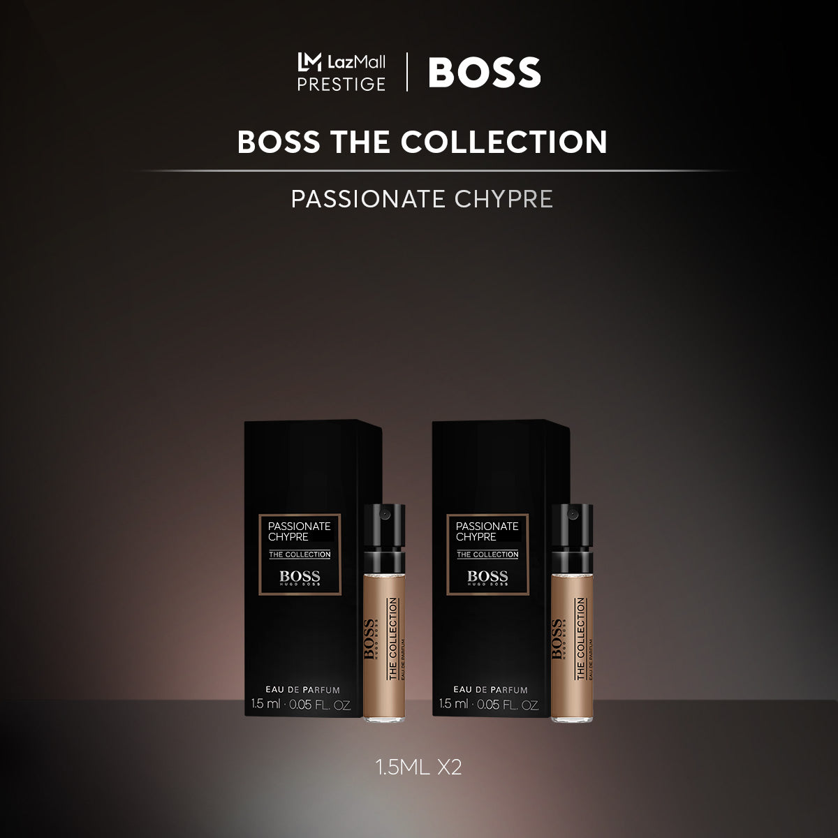 Hugo Boss The Collection Passionate Chypre 官方香水样品 1.5 毫升 0.05 盎司盎司。